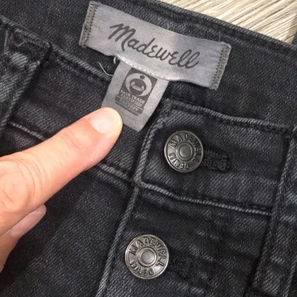 Madewell 10” High-Rise Skinny Exposed Button Fly Black Jeans size 26P - Picture 10 of 14